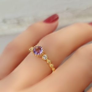 Bague Tiara améthyste lavande