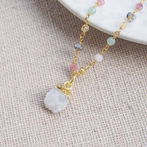 Collier chapelet Esprit libre pierre de lune