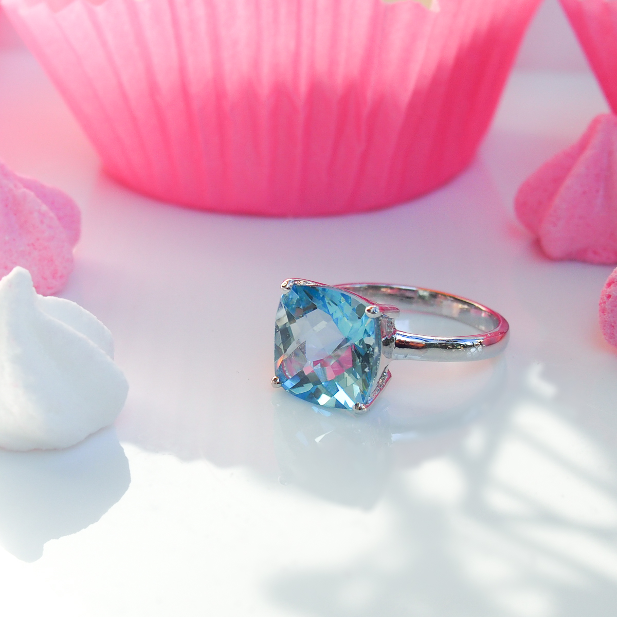 Bague Solitaire topaze bleue Bague Solitaire topaze bleue